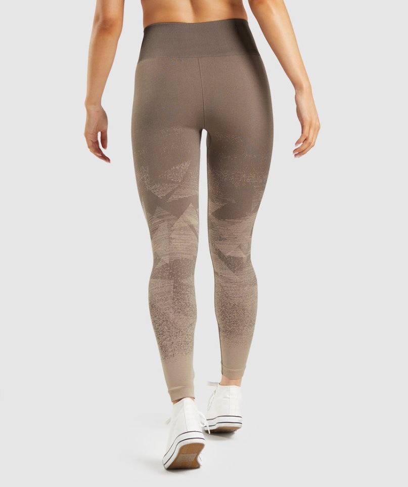 Women's Gymshark Adapt Ombre Seamless Leggings Brown | NZ 1QOUMV